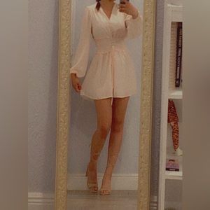Blush pink long sleeve dress